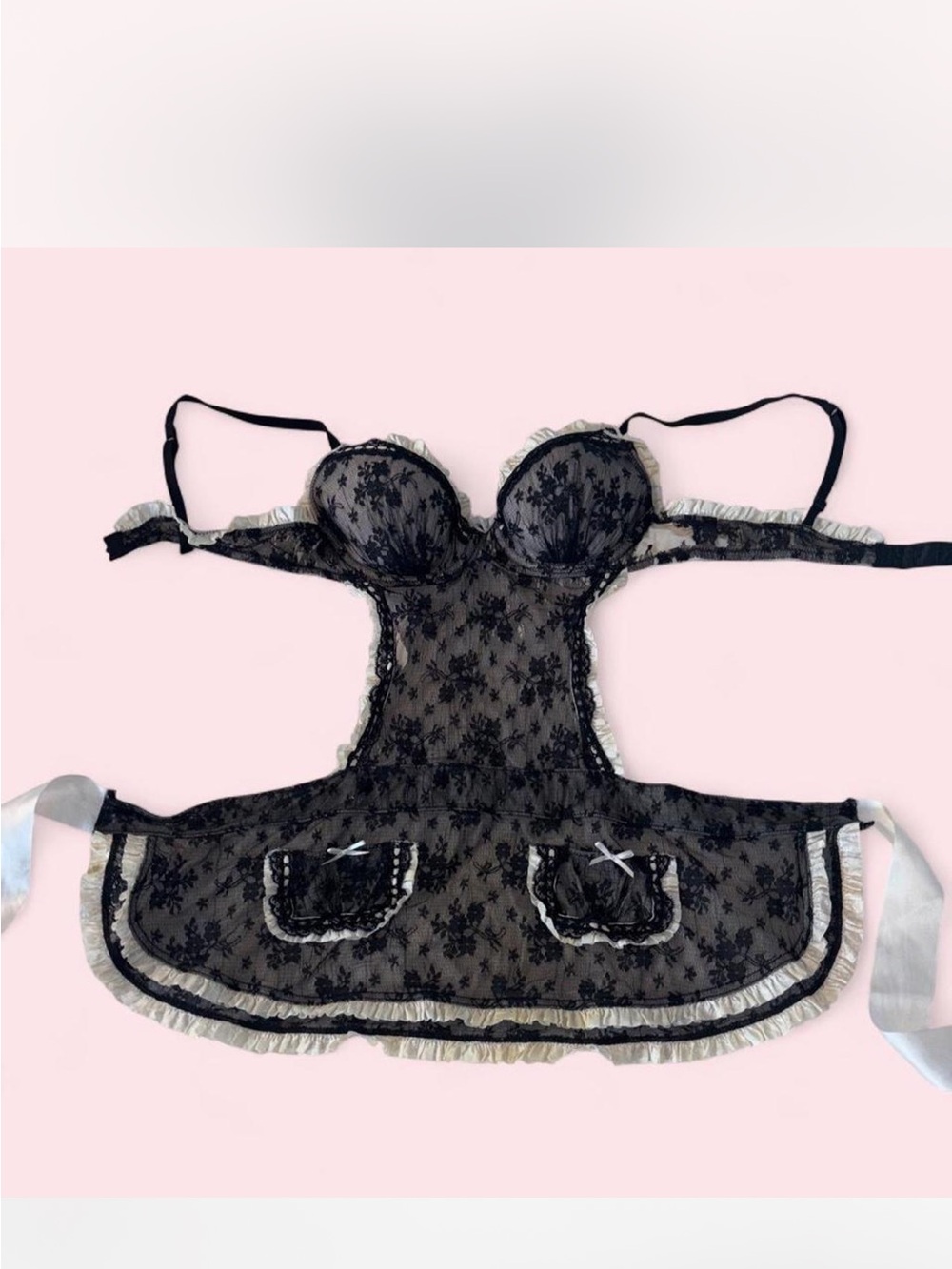 Victoria's Secret Black and Cream Lace